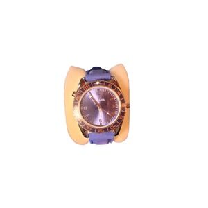 Women's Blue Purple Gold Tone Analog Quartz Wristwatch Water Resistant